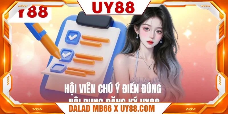 Hội viên điền đúng nội dung đăng ký UY88 