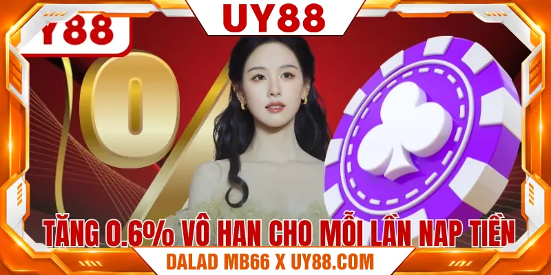 Tặng 0.6% vô hạn cho mỗi lần nạp tiền