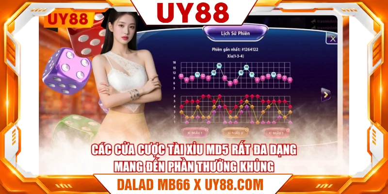 Các cửa cược Tài Xỉu MD5 rất đa dạng mang đến phần thưởng khủng Các cửa cược Tài Xỉu MD5 rất đa dạng mang đến phần thưởng khủng